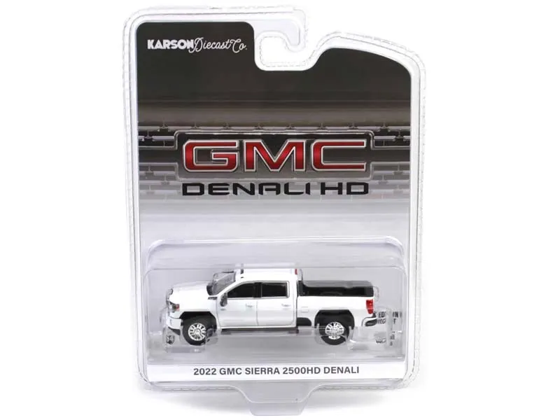 48 COUNT CASE 2022 GMC Sierra 2500 Denali - Summit White (Exclusive) Diecast 1:64 Scale Model - Karson Diecast Co. 51510B-48PKCASE