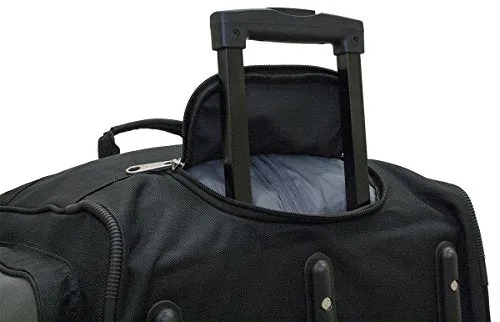 Amaro 36in Rolling Duffel Bag With Wheels | Travel Duffle Luggage Bag | Lightweight Rolling Bag L | Retractable Pull Handle (Black)