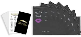 BRAWNA 50 Pck MIcroblading Aftercare Instructions Cards with 50 Pck Black Aftercare Bags - PMU Supplies - Microblading Kit