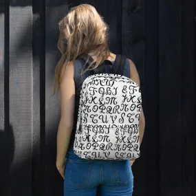 Calligraphy Travel Backpack, Water Resistant College Travel Designer Luggage-Made in USA