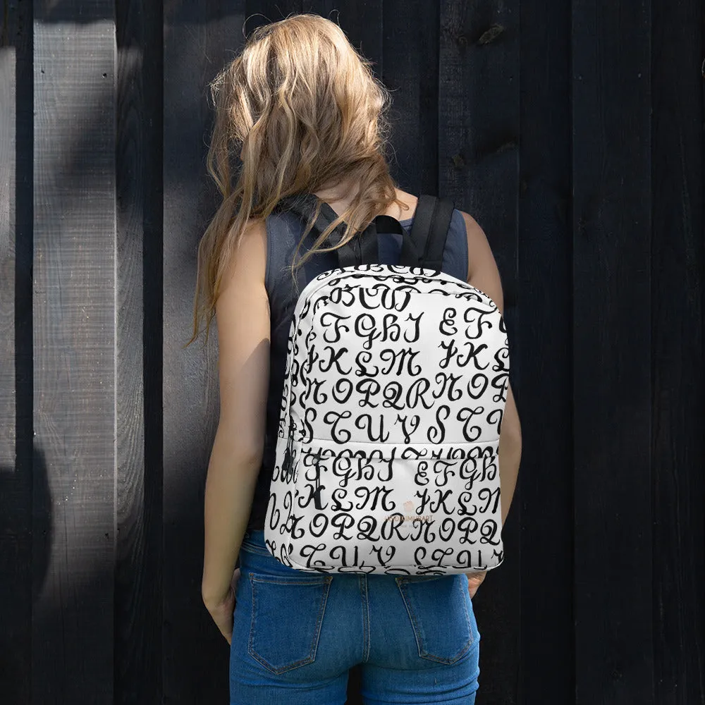 Calligraphy Travel Backpack, Water Resistant College Travel Designer Luggage-Made in USA