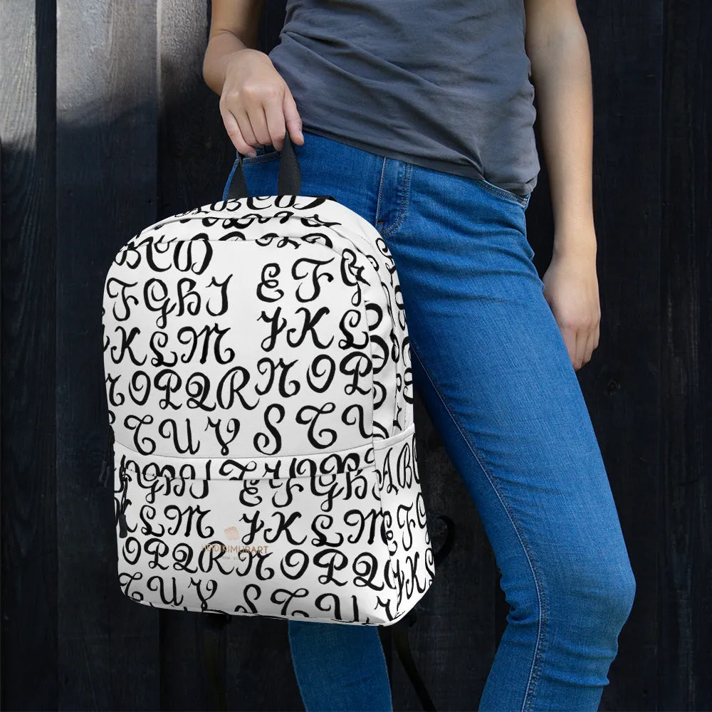 Calligraphy Travel Backpack, Water Resistant College Travel Designer Luggage-Made in USA