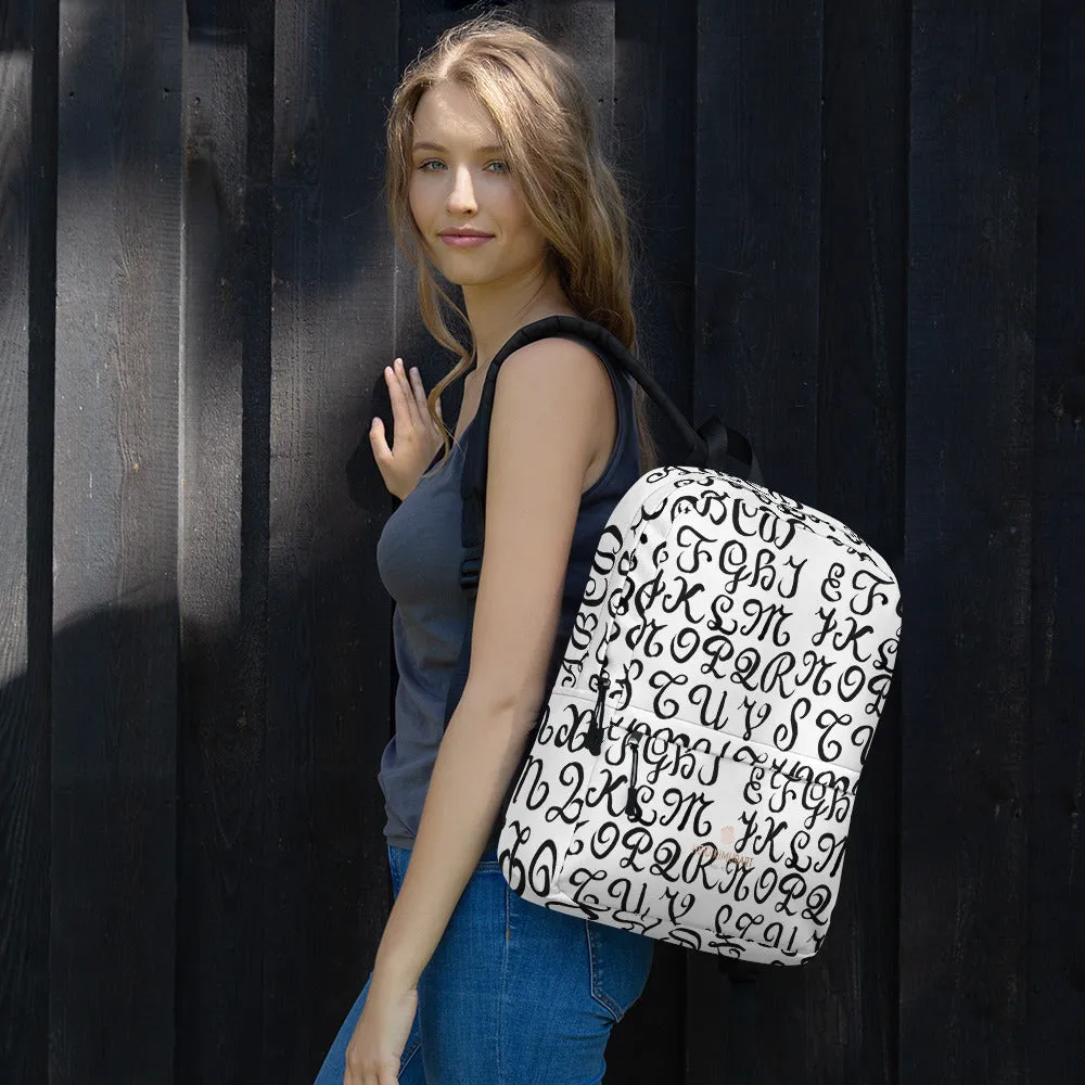 Calligraphy Travel Backpack, Water Resistant College Travel Designer Luggage-Made in USA