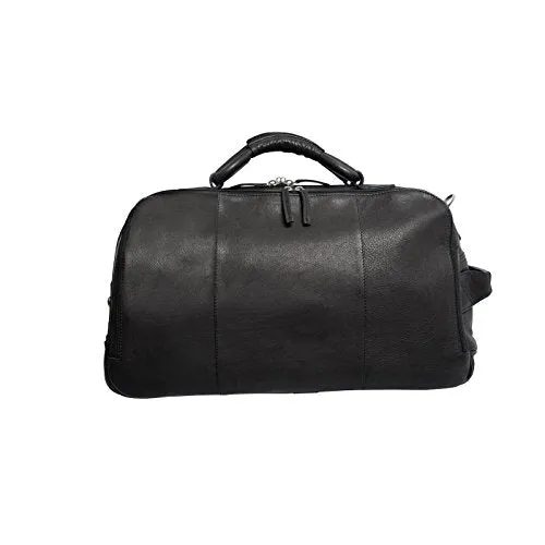Canyon Outback Wildcat Canyon 20-Inch Rolling Leather Duffel Bag, Black, One Size