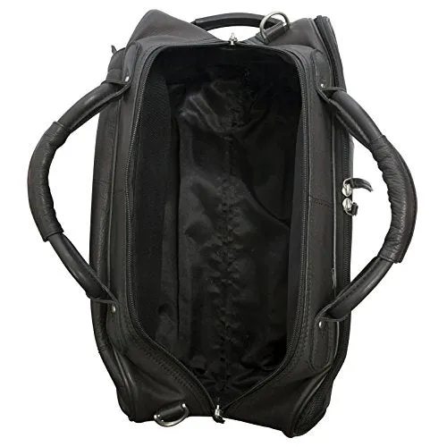 Canyon Outback Wildcat Canyon 20-Inch Rolling Leather Duffel Bag, Black, One Size