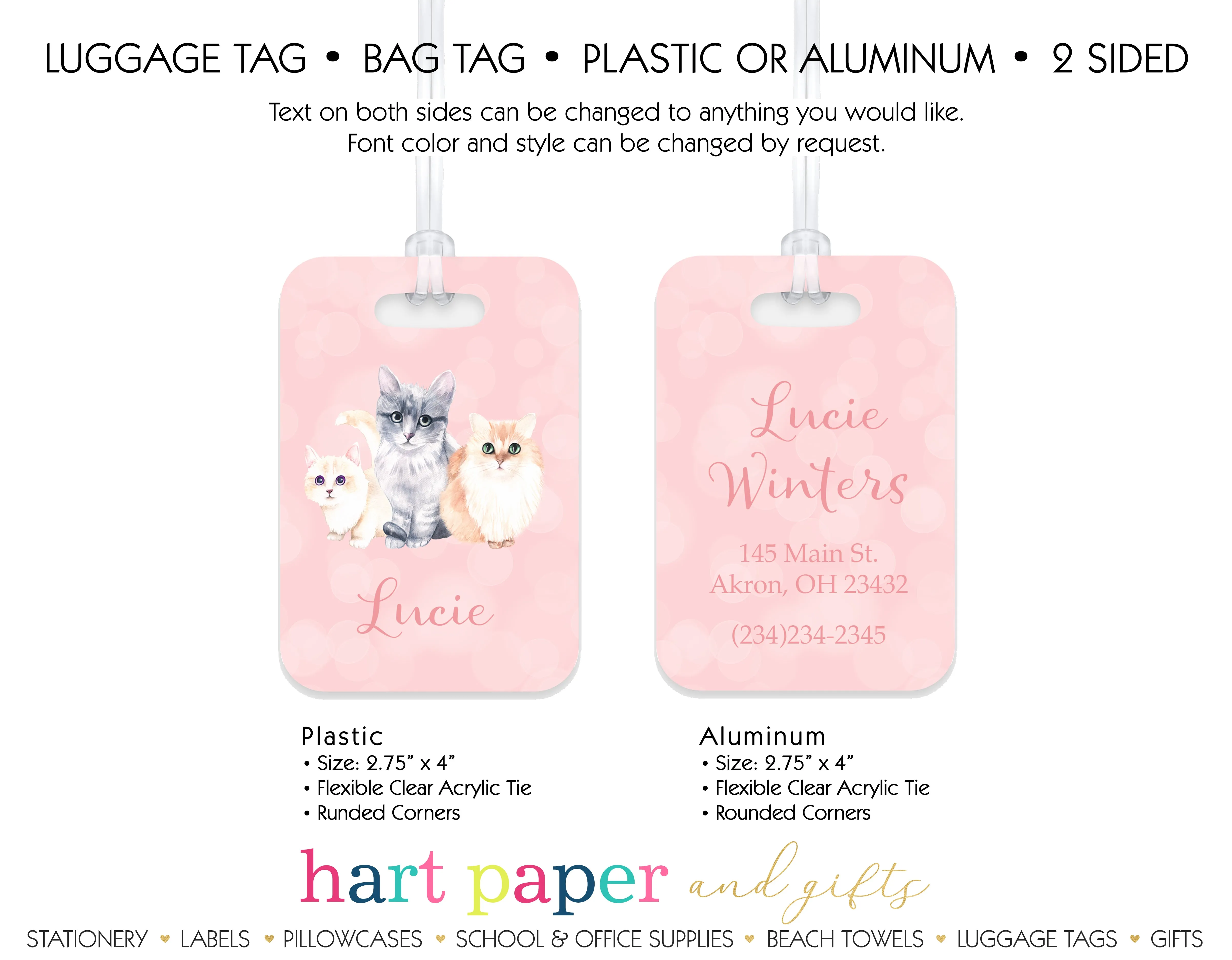 Cat Kitten Luggage Bag Tag