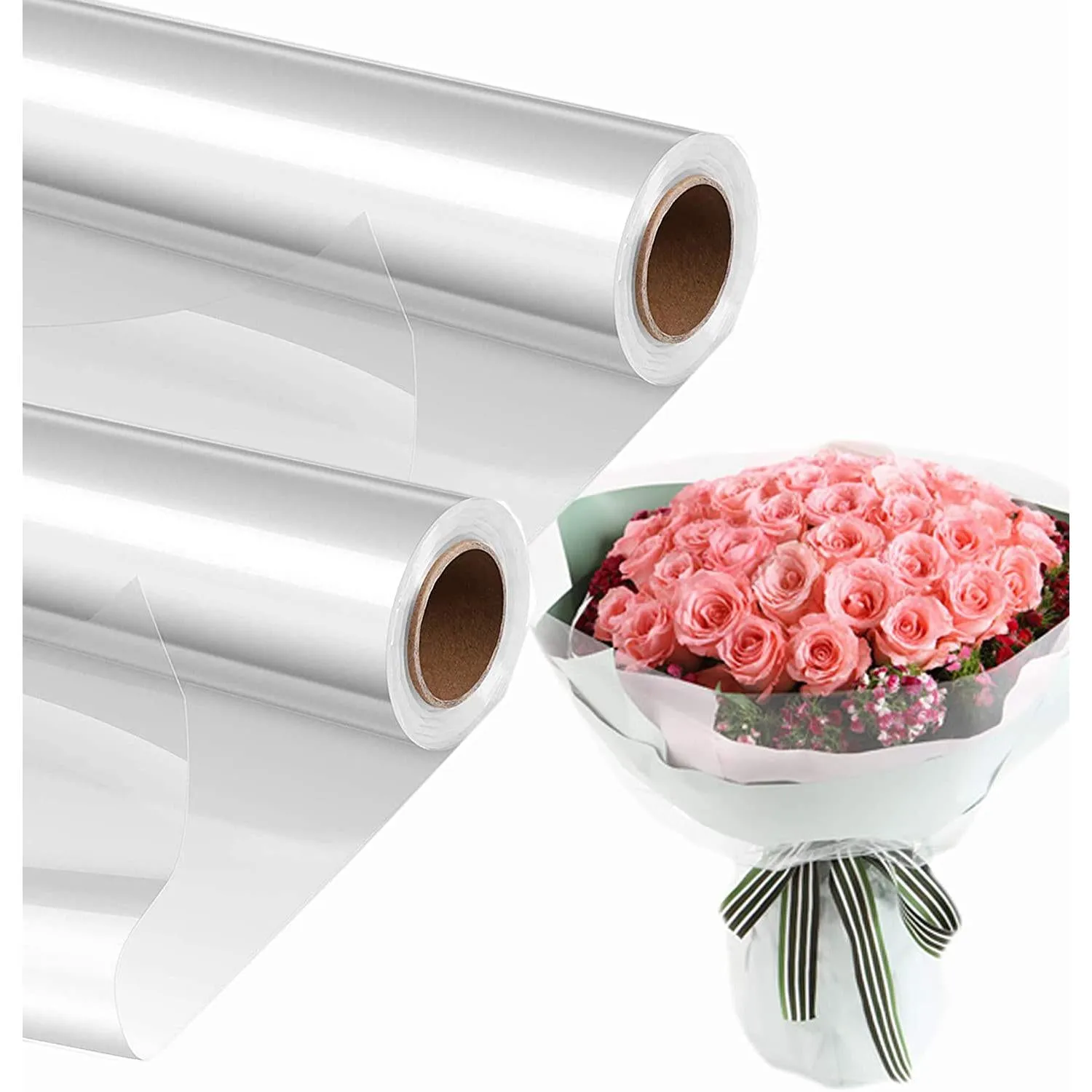 Cellophane Counter Gift Wrap Roll Clear 70cmx25m Clear BOPP Film