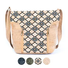 Cork Women's Crossbody Bag with Zippers BAGP-278