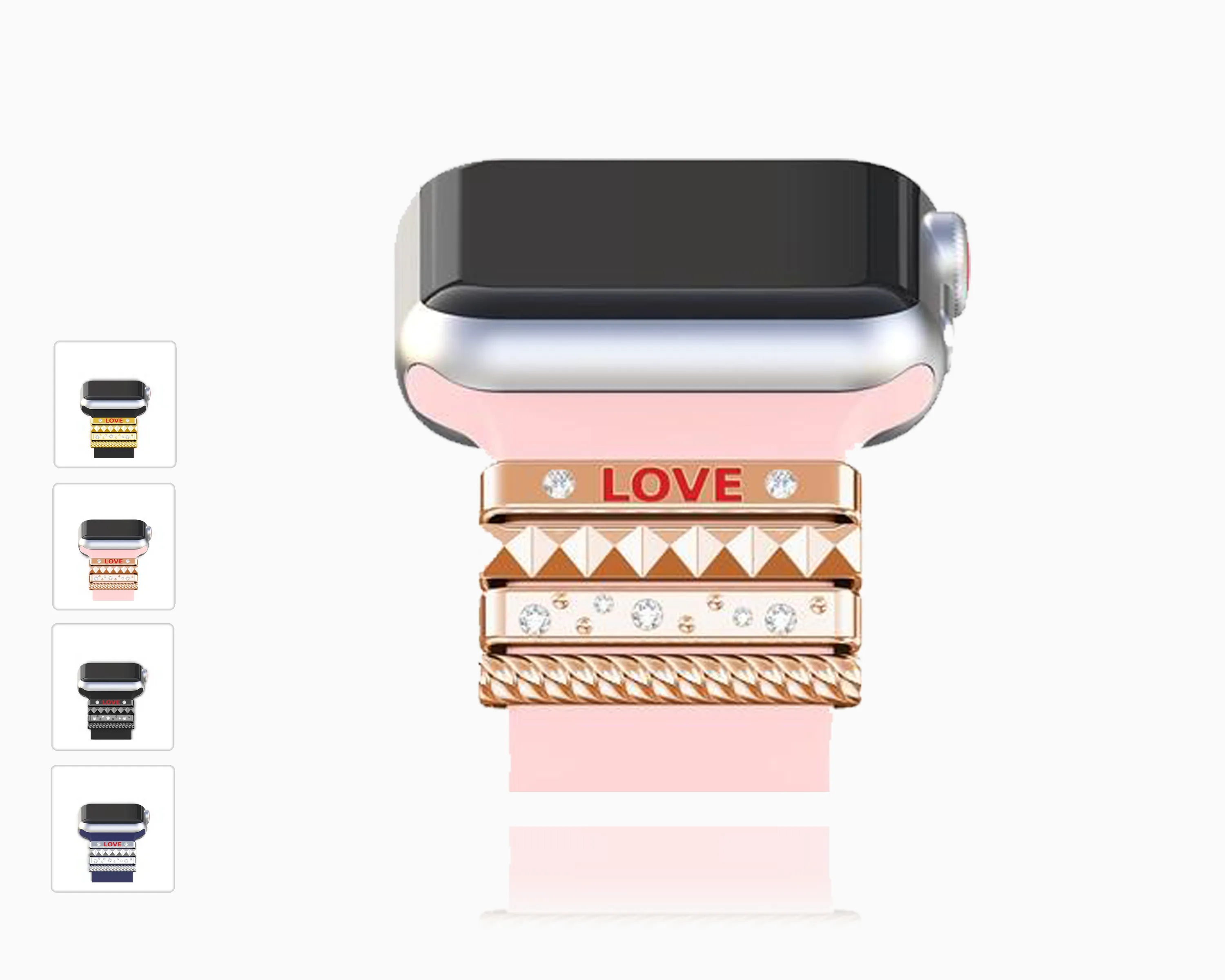 Decorative Ornament Steel LOVE Design for Apple Watch Original Straps