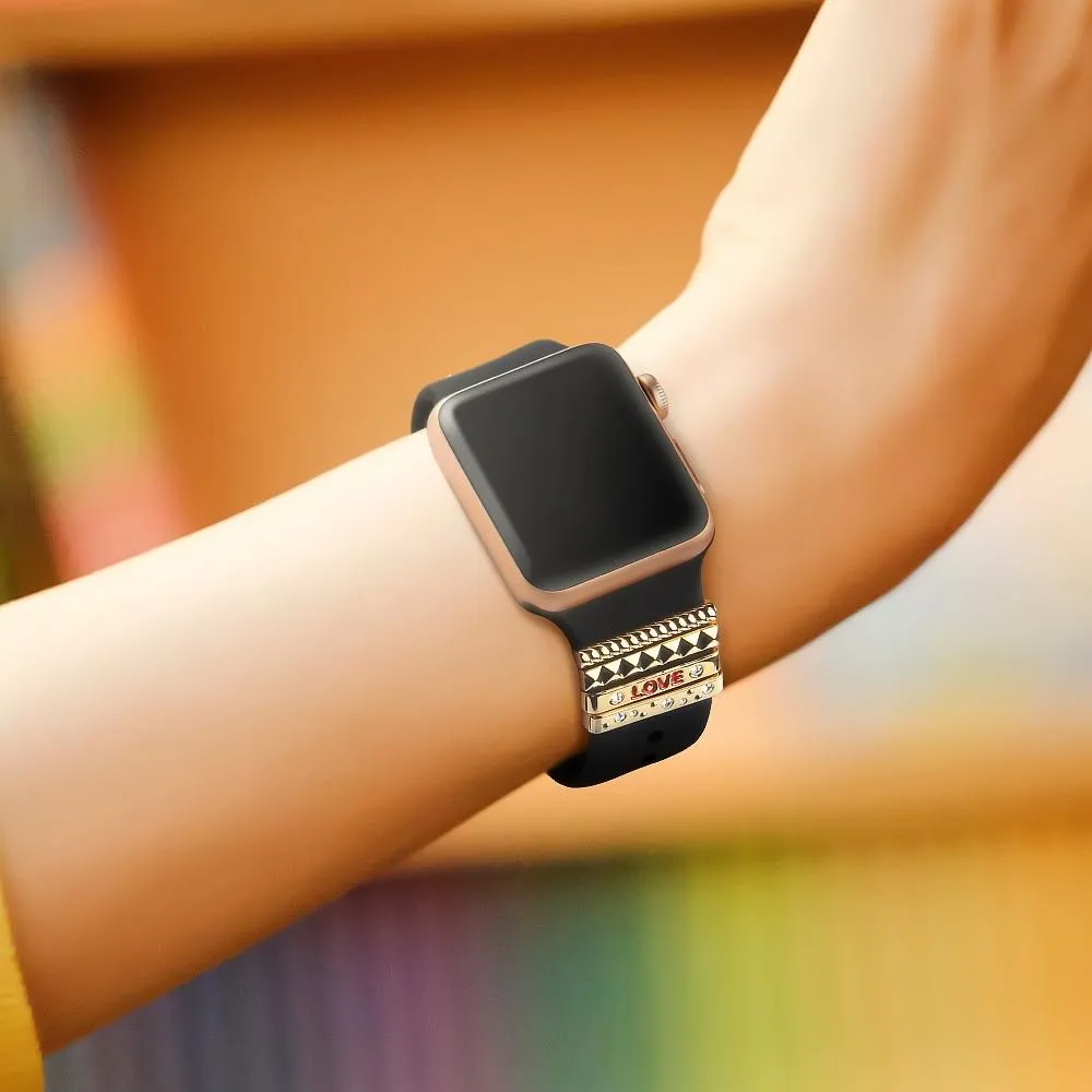 Decorative Ornament Steel LOVE Design for Apple Watch Original Straps
