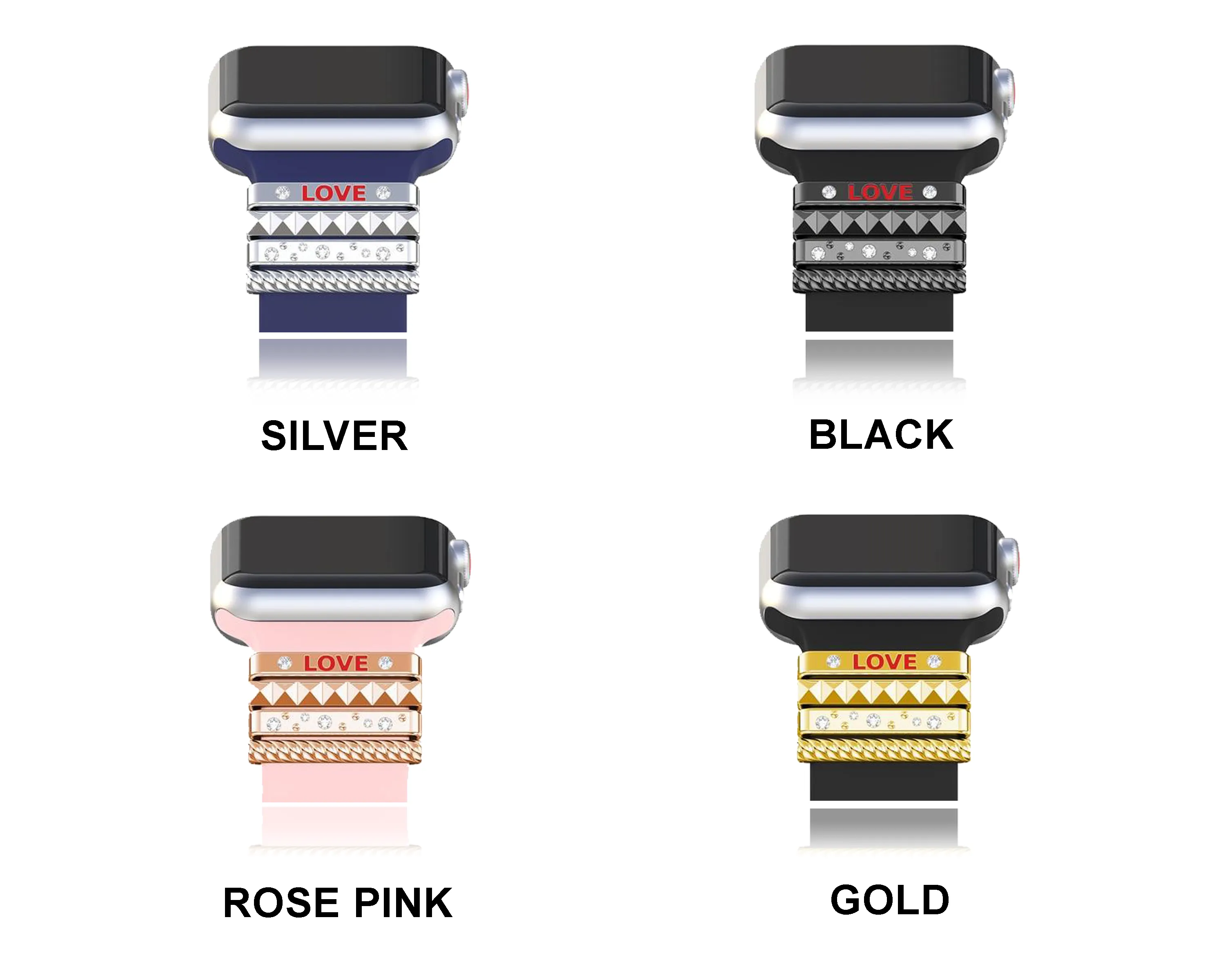 Decorative Ornament Steel LOVE Design for Apple Watch Original Straps