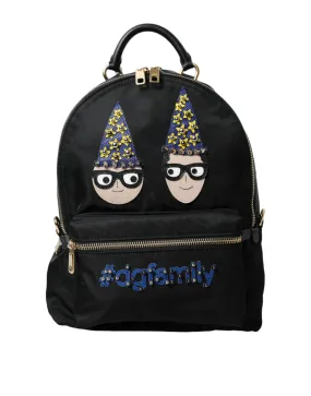Dolce & Gabbana Black Nylon #DGFamily Backpack VULCANO Bag