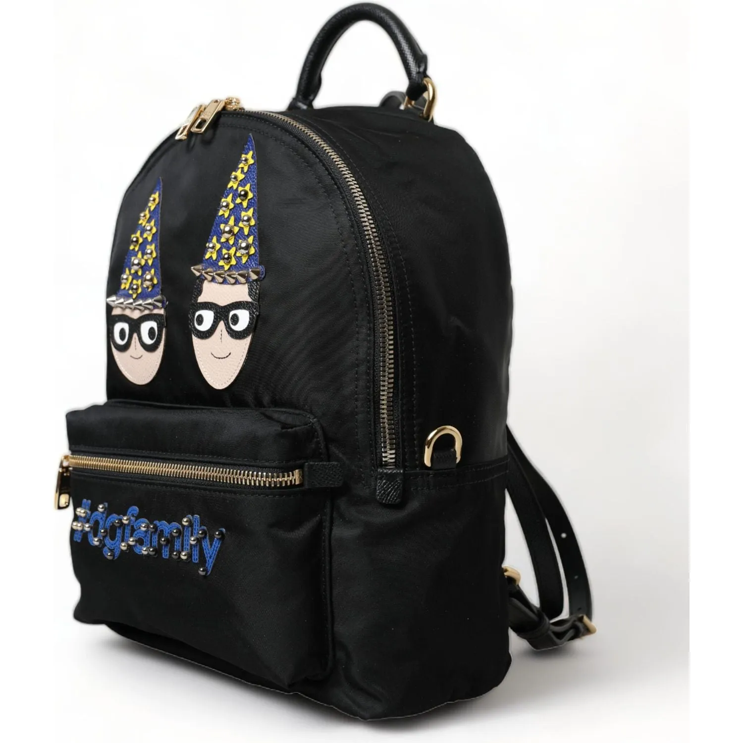 Dolce & Gabbana Elegant Black Gold Detail Backpack