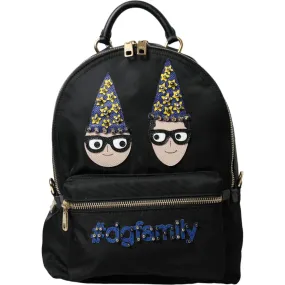 Dolce & Gabbana Elegant Black Gold Detail Backpack