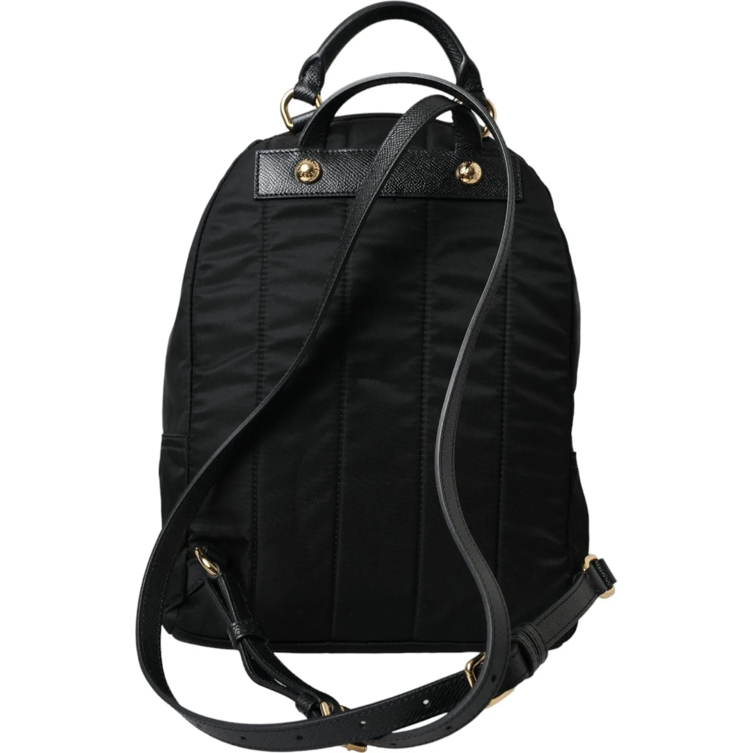Dolce & Gabbana Elegant Black Gold Detail Backpack