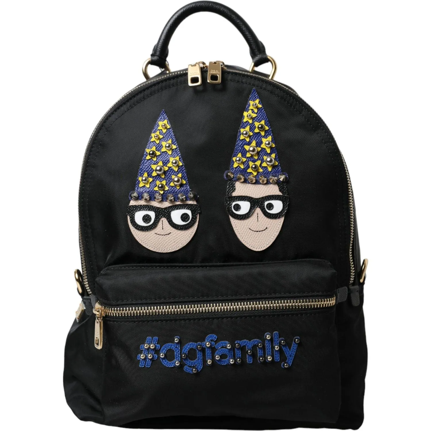 Dolce & Gabbana Elegant Black Gold Detail Backpack
