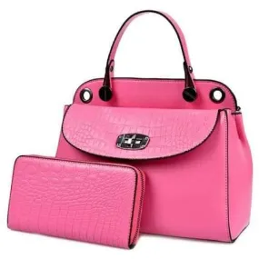 Elegant Solid Colour and Embossing Design Tote Bag For Women - Rose