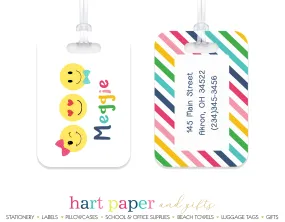 Emoji Happy Face Luggage Bag Tag