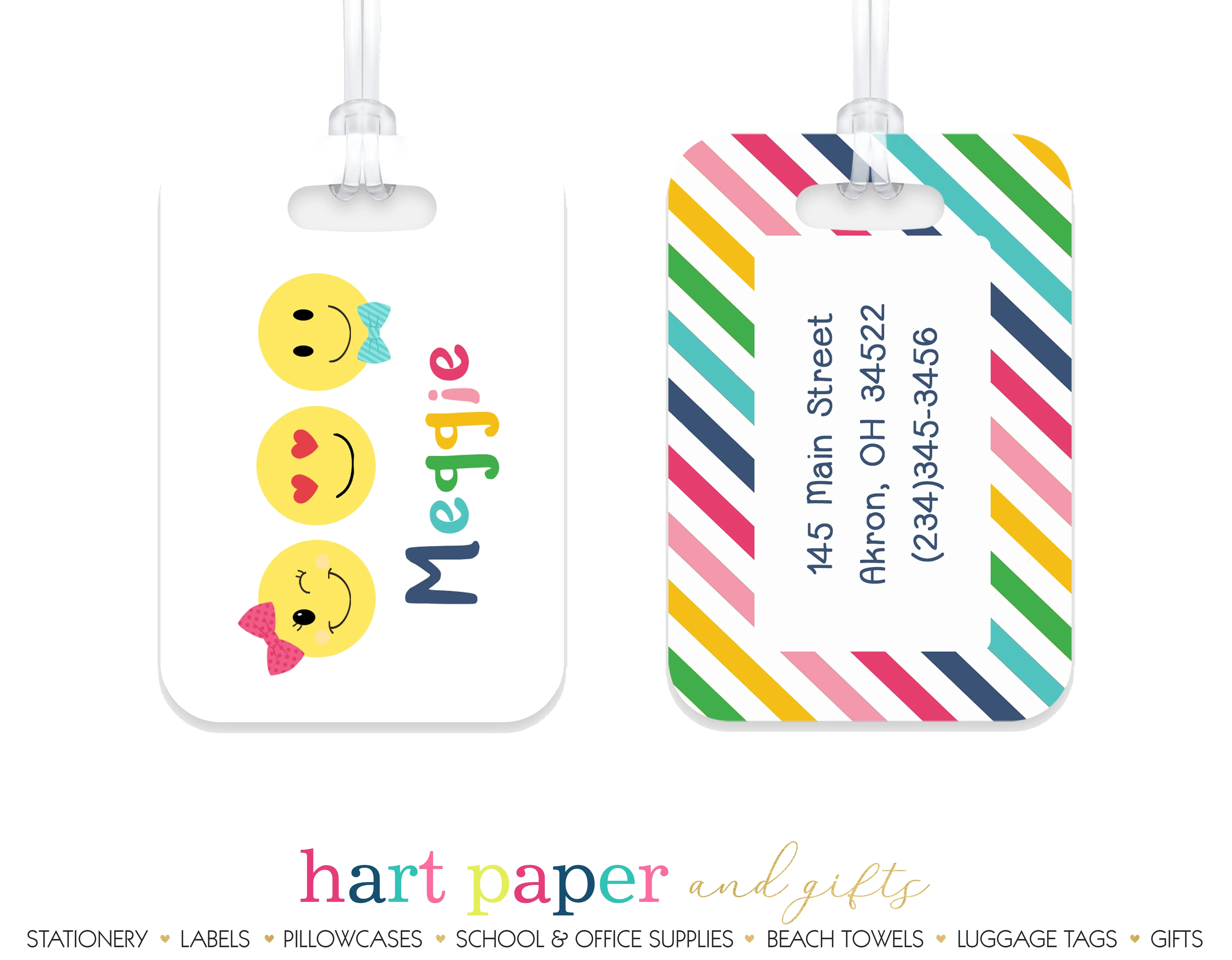 Emoji Happy Face Luggage Bag Tag