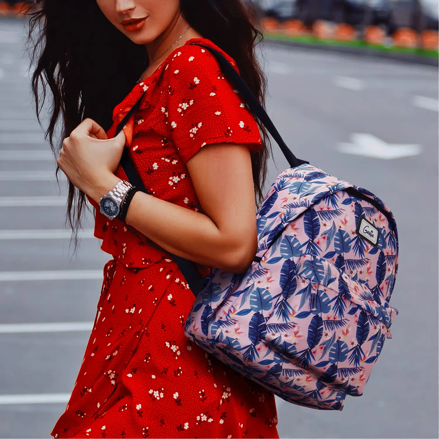 Genie Miami Laptop Backpack for Women, 16 inches Office Bag, Sky Blue Stylish and Trendy Bag for Office and College