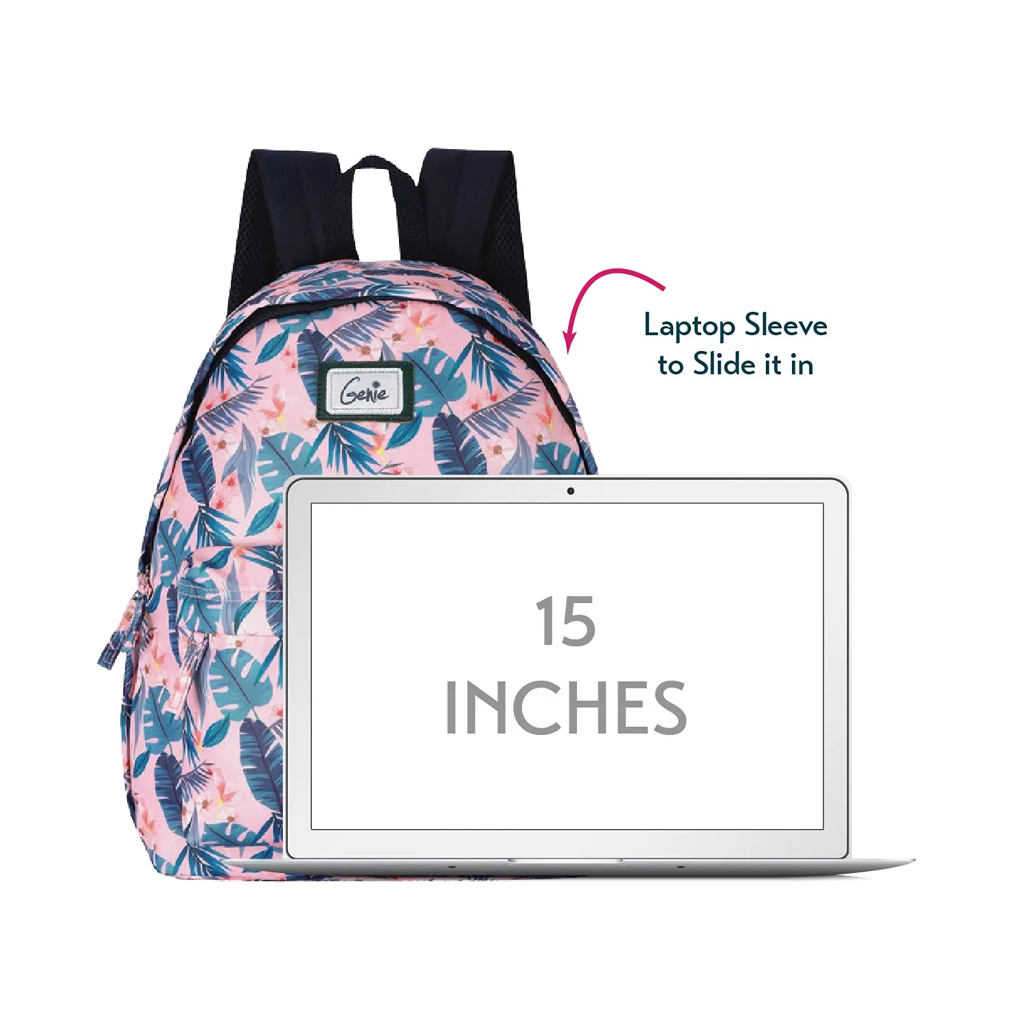 Genie Miami Laptop Backpack for Women, 16 inches Office Bag, Sky Blue Stylish and Trendy Bag for Office and College