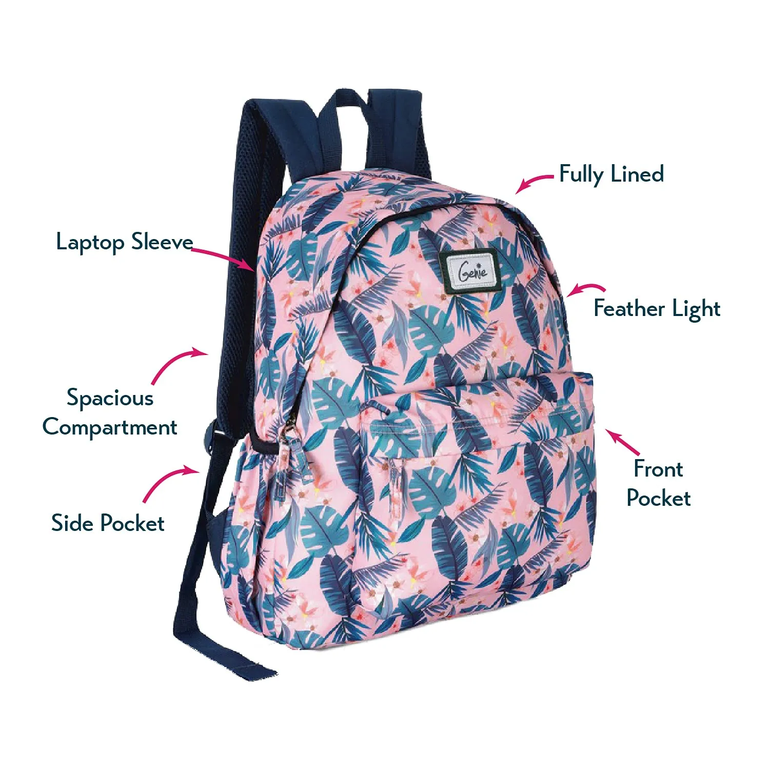 Genie Miami Laptop Backpack for Women, 16 inches Office Bag, Sky Blue Stylish and Trendy Bag for Office and College