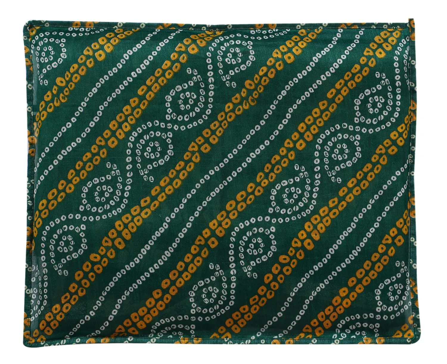 Heart Home Bandhani Print PVC Foldable Single Saree Cover|Clothes Storage For Saree, Lehenga, Suit With Transparent Pack of 12 (Green)