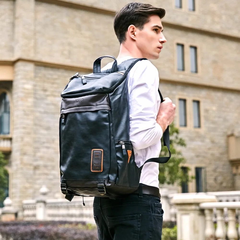 High Capacity Vintage Patchwork Leather Backpack