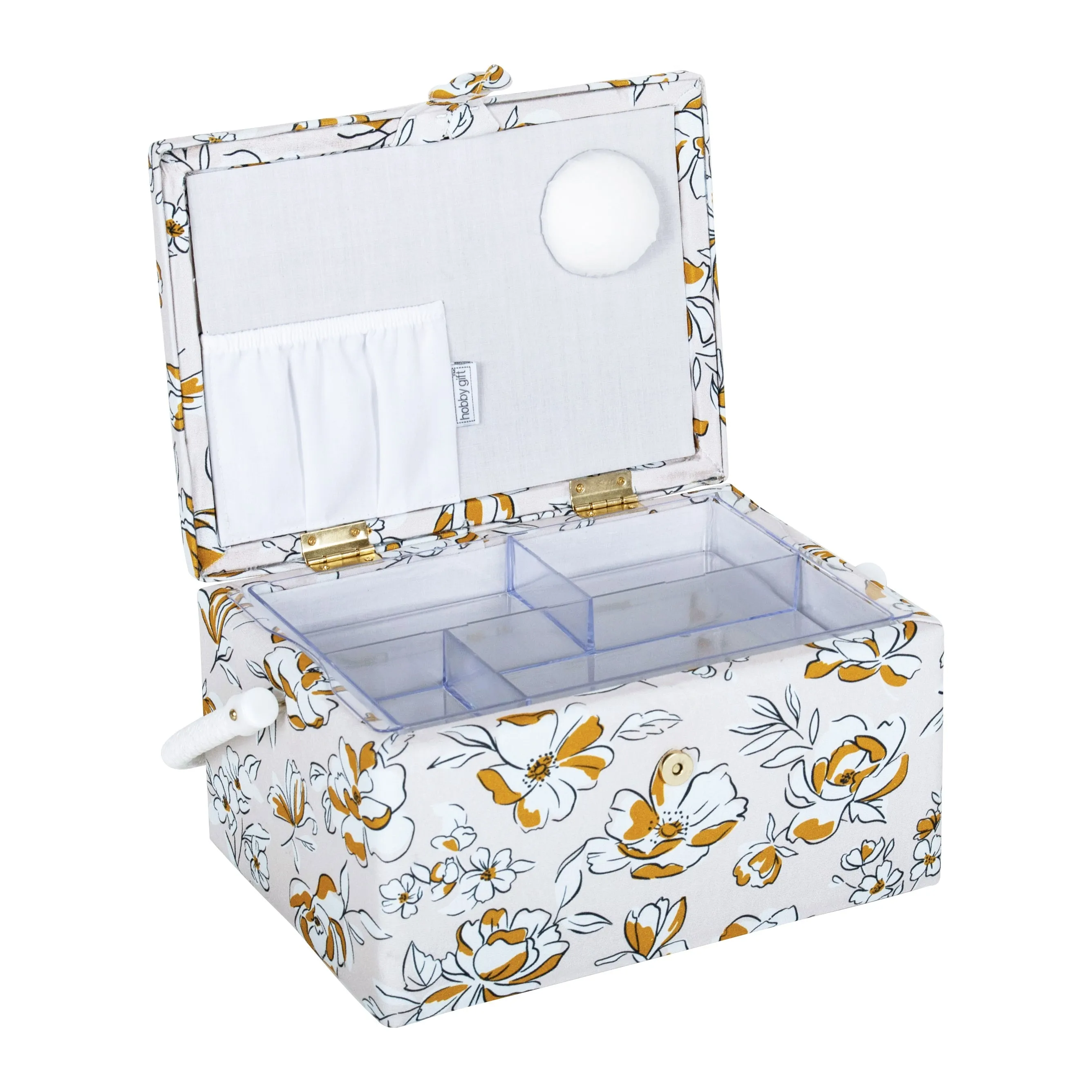 Hobby Gift: Sewing Box (M): Spring Floral: Item size: (d/w/h) 18.5 x 25.5 x 14.5cm.