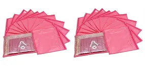Kuber Industries 24 Piece Non Woven Saree Cover Set, Pink (VARAS644_3)