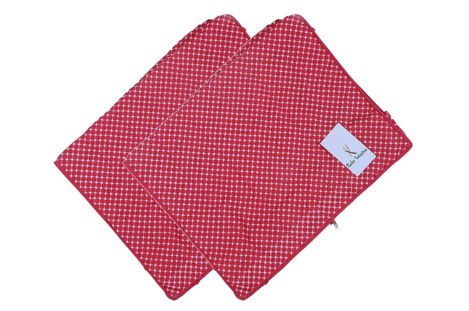 Kuber Industries Polka Dots 2 Piece Hathkadi Print Cotton Saree Cover, Pink