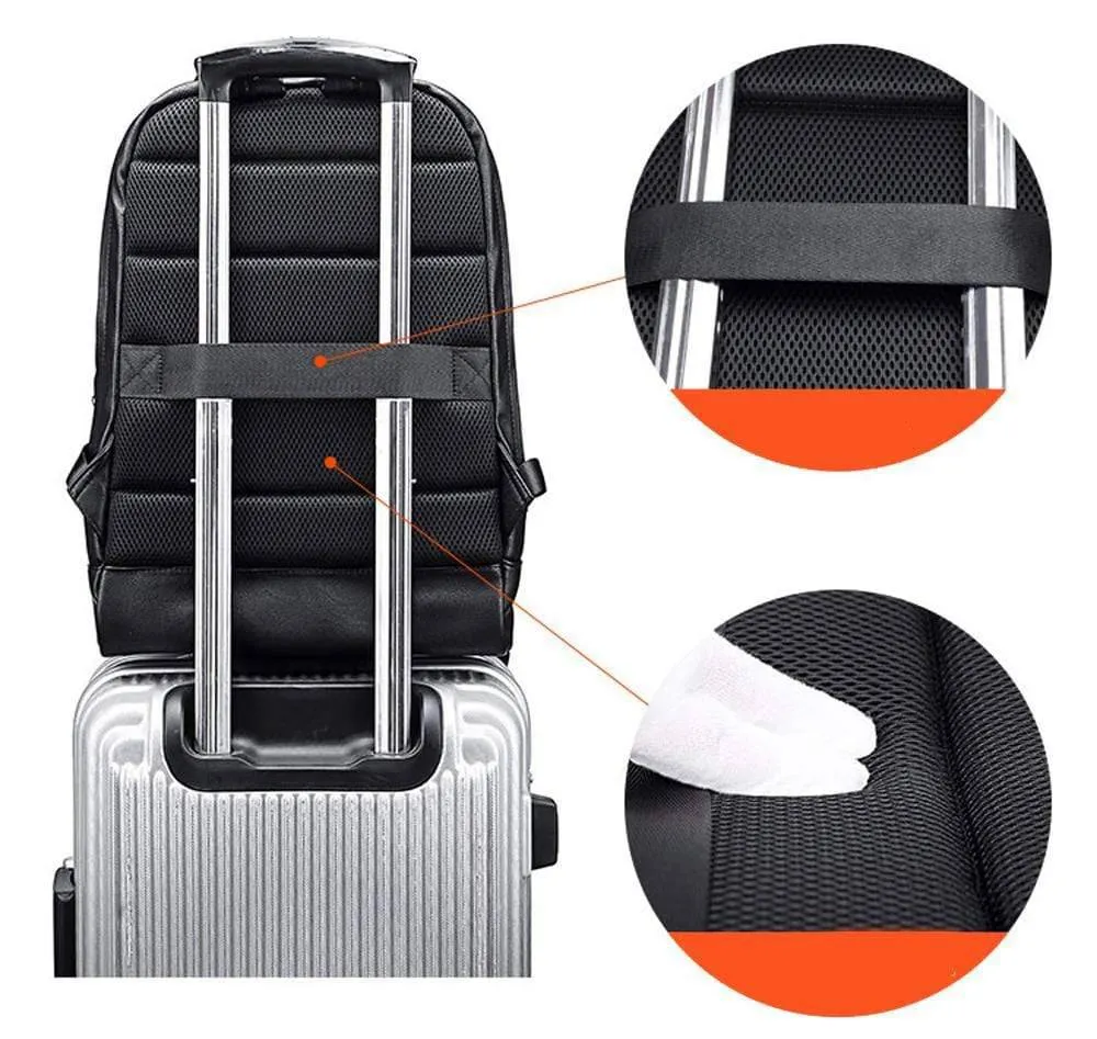 Large Pleated front zip pocket Waterproof Luggage Laptop Backpacks on wheels