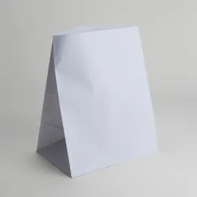 Large White Block Bottom Paper Bags x100