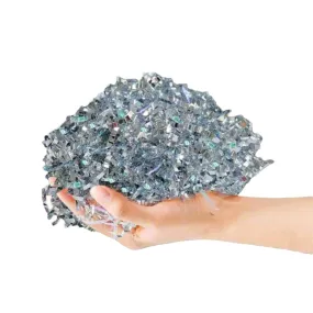 Metallic Silver Crinkle Paper Shredded Gift Basket Filler, 10 LB