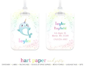 Narwhal Rainbow Luggage Bag Tag