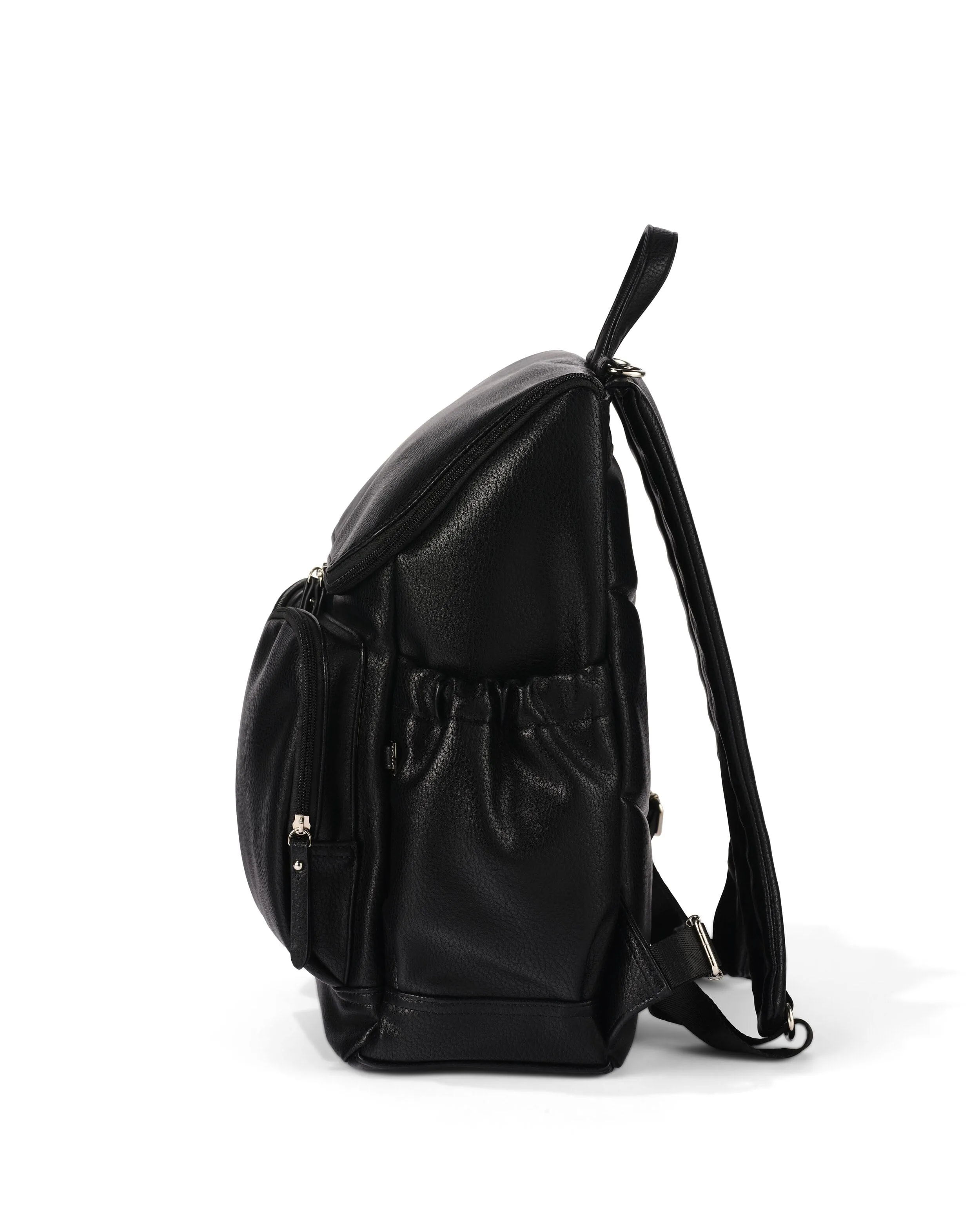 OiOi - Signature Nappy Backpack - Black Dimple Vegan Leather