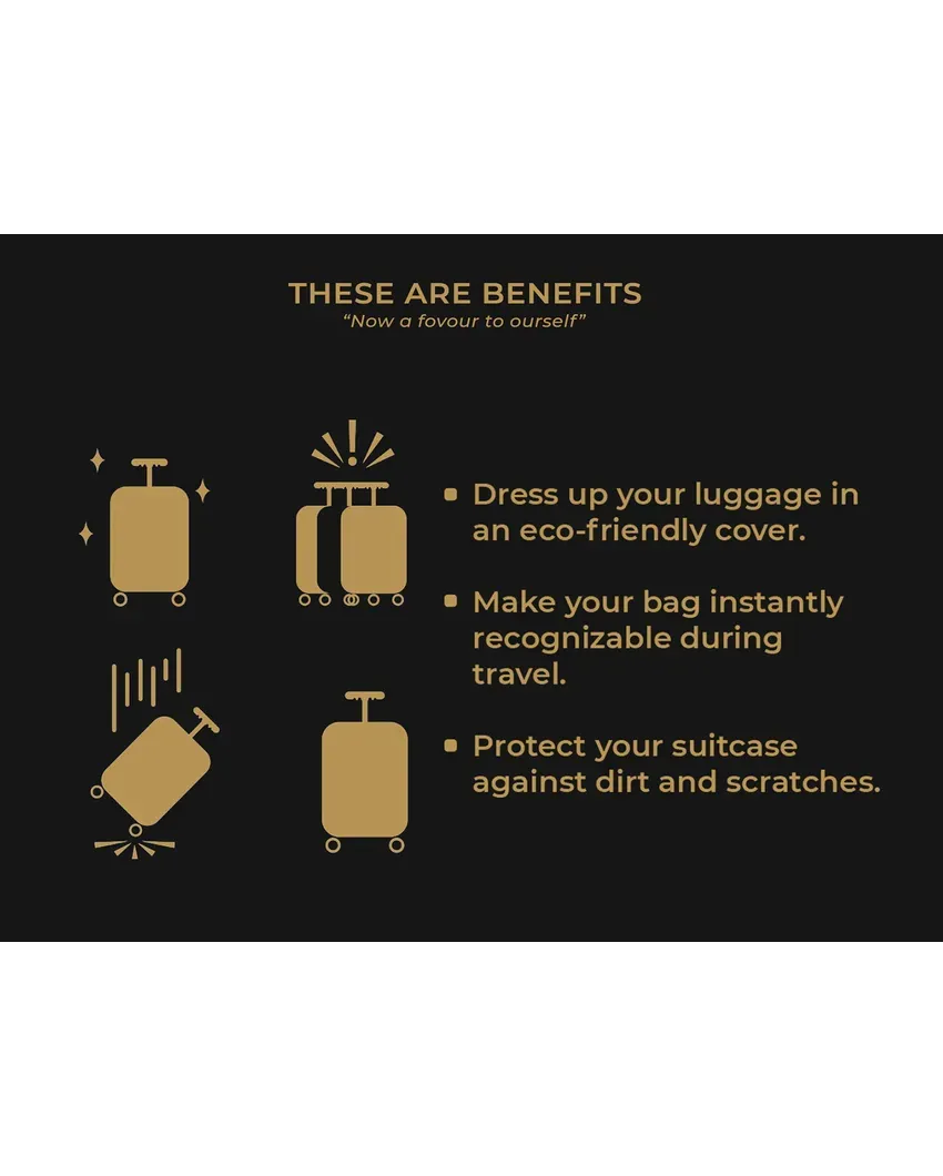 ONLY LUGGAGE COVER | Travel-Friendly Polyester Stretchable Printed Protective Luggage Bag Cover