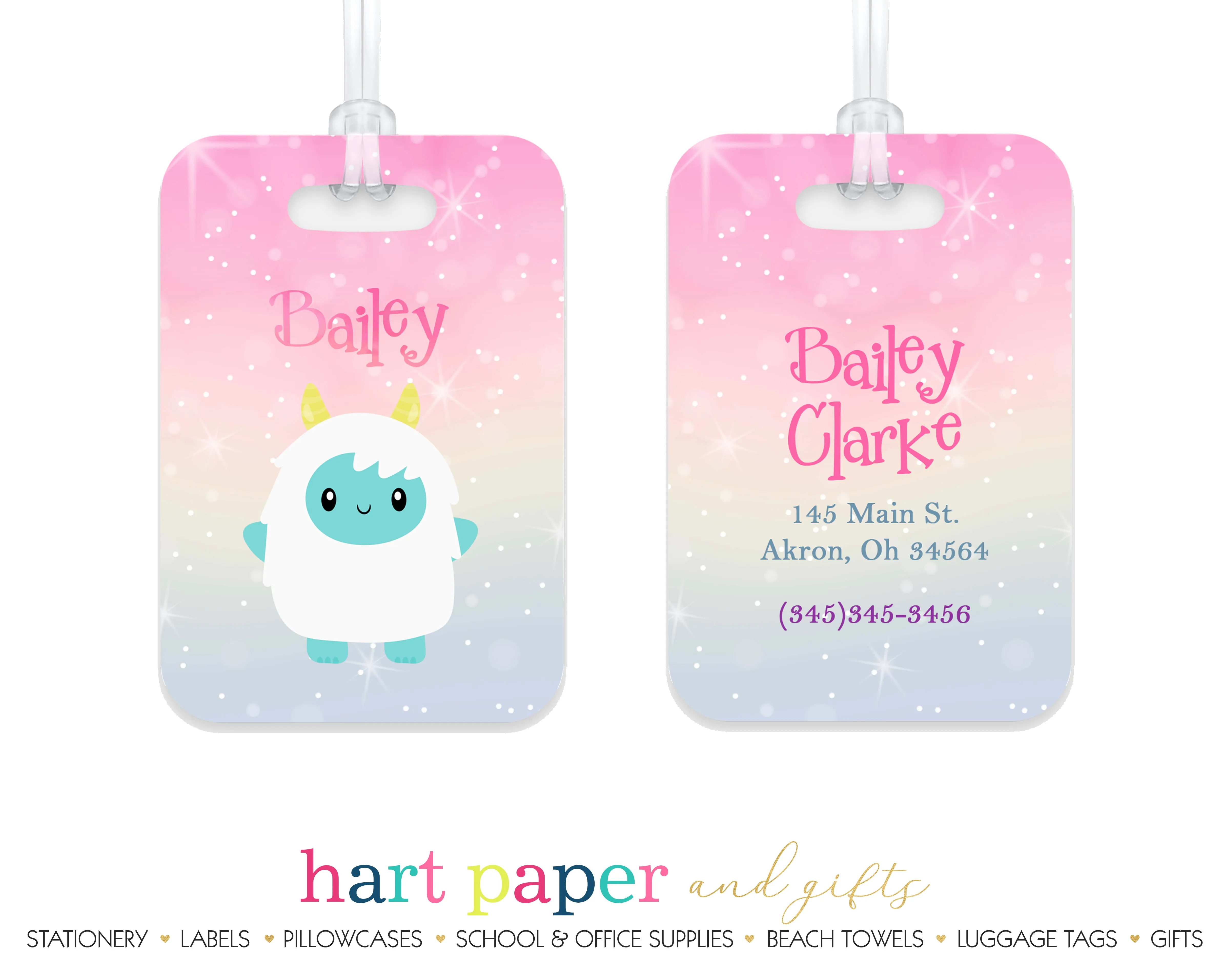 Rainbow Yeti Luggage Bag Tag