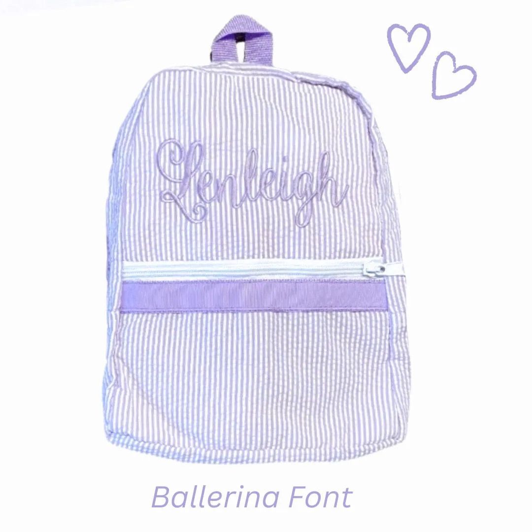 Seersucker Backpack- Medium