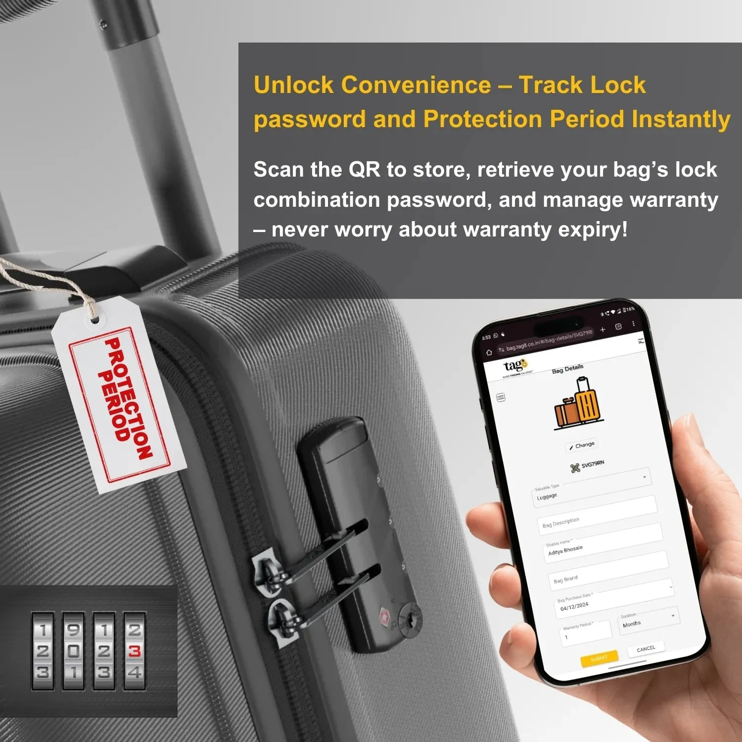 Smart Bag Security Tag - Lisbon  [Pack 2]