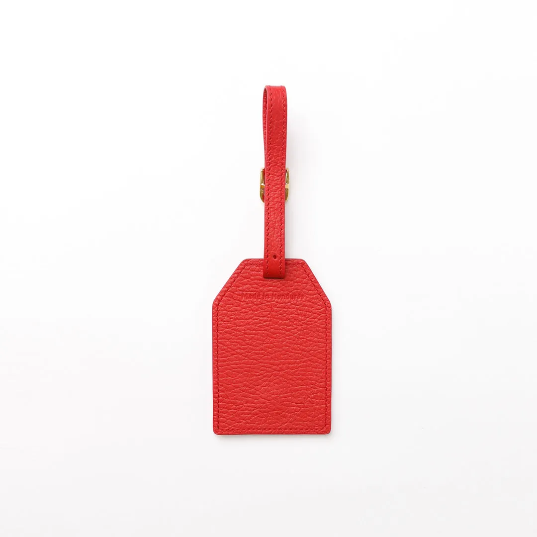 Travel Identifing Tag - Pebbled Red