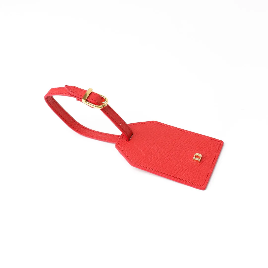 Travel Identifing Tag - Pebbled Red