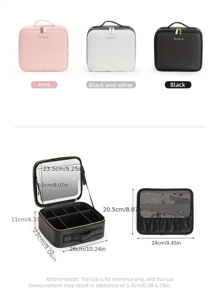 Travel Makeup Bag With LED Lighted & Mirror