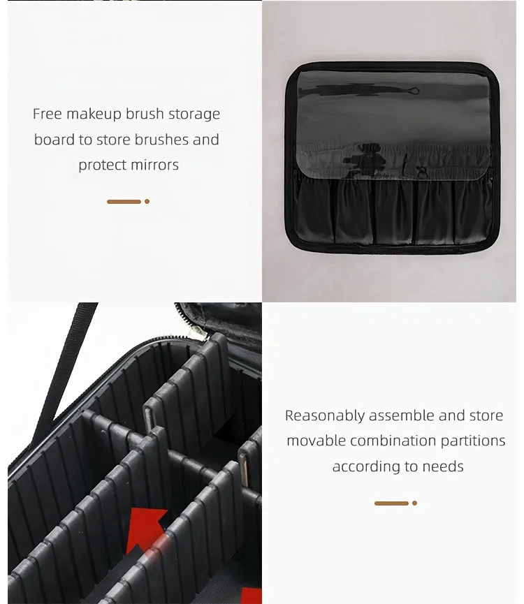 Travel Makeup Bag With LED Lighted & Mirror
