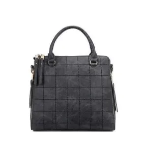 Trendy Solid Color and Stitching Design Tote Bag For Women - Gray