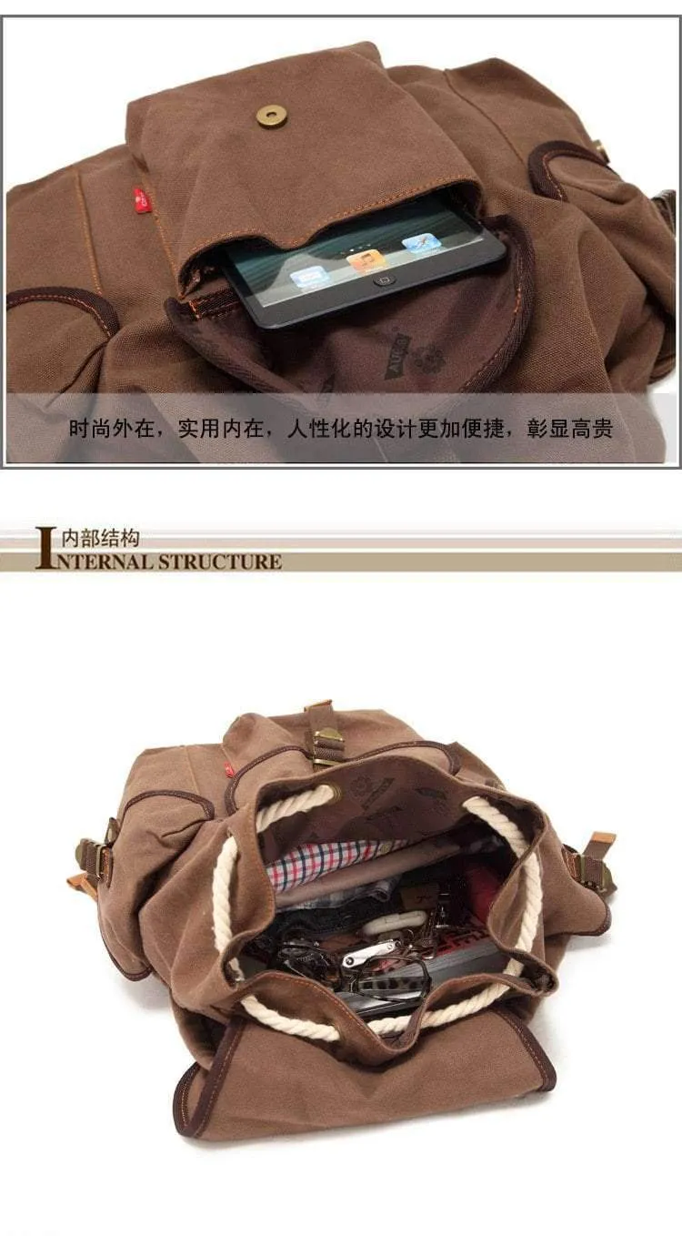 Vintage Rucksack Travel Backpack
