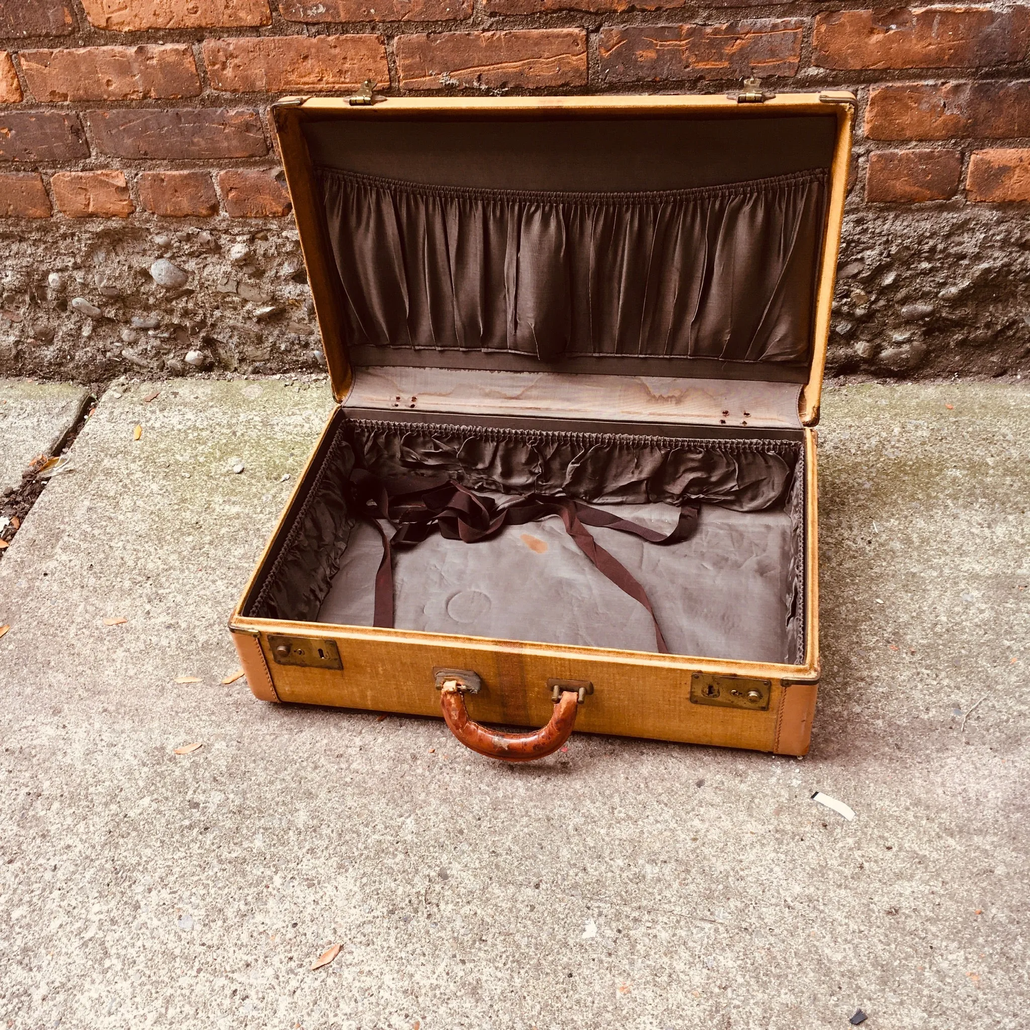 Vintage Tan Suitcase Luggage