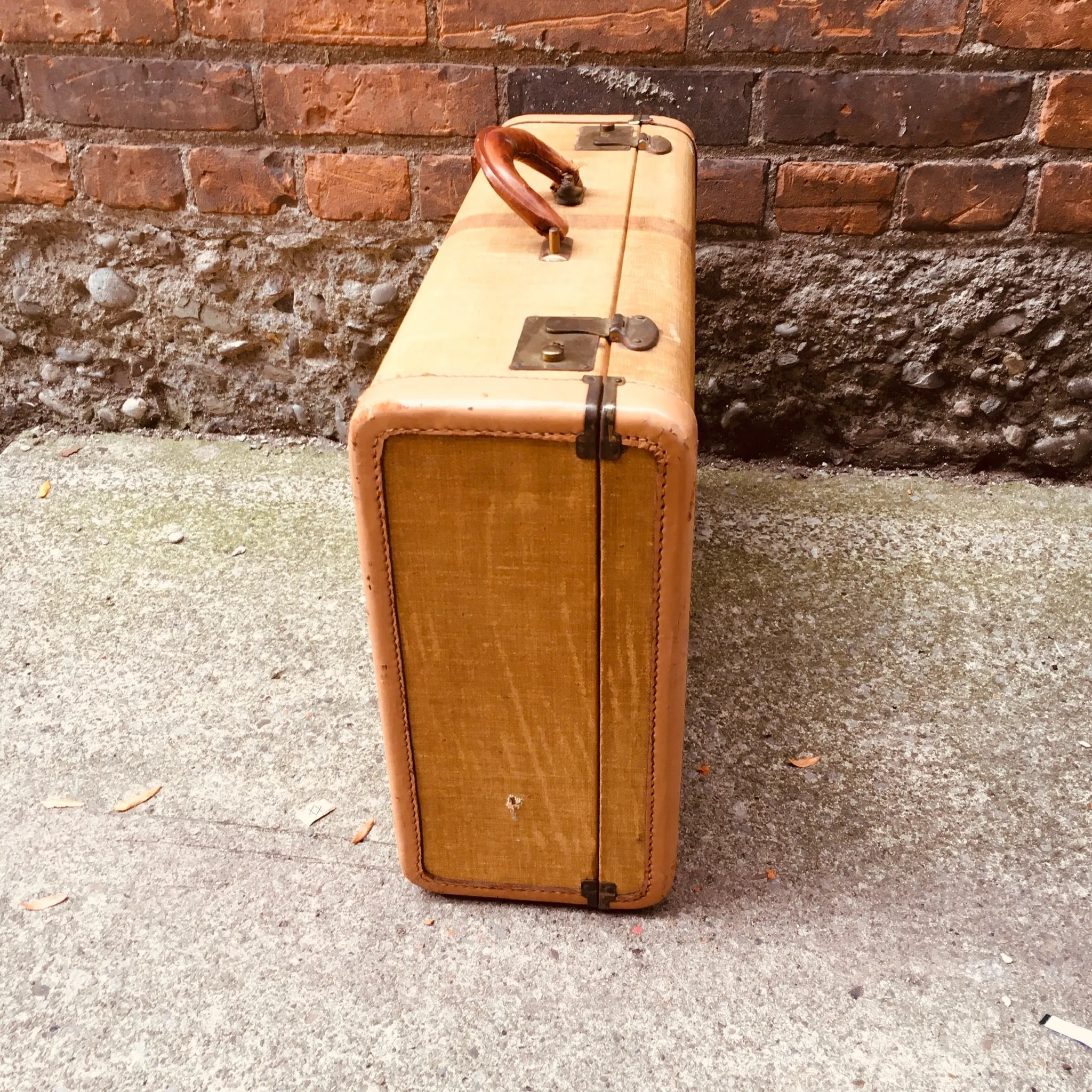 Vintage Tan Suitcase Luggage