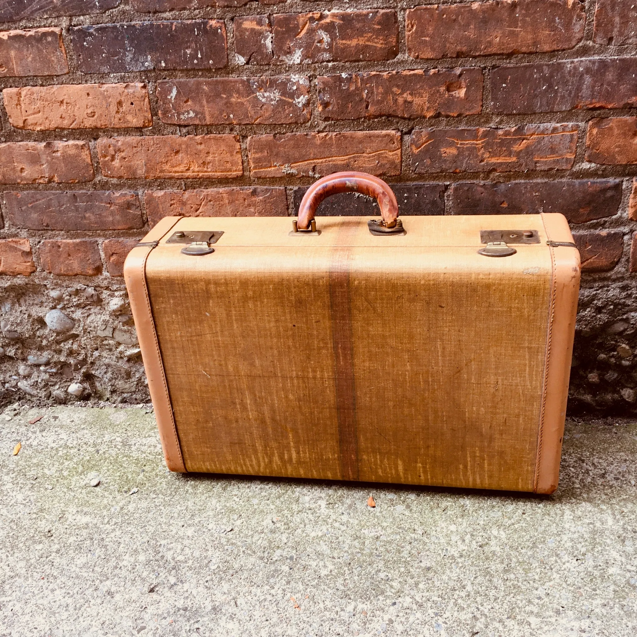Vintage Tan Suitcase Luggage