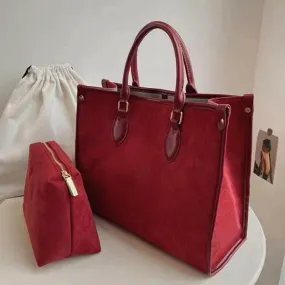 Women’s Velvet Large Capacity Tote